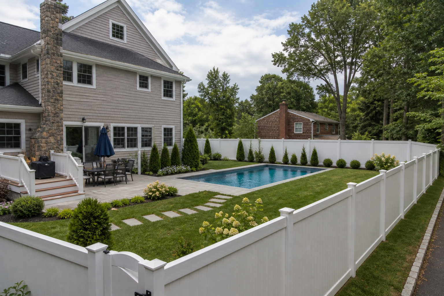 PVC fence Long Island installation
